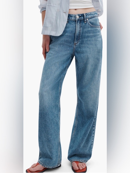 rag & bone Denim - rag & bone Featherweight Logan Low Rise Wide Leg Jeans 25 Lily Ultralight Denim